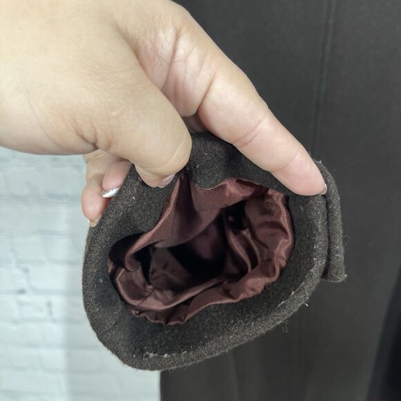 J Crew Mid Trench Coat Women Large Brown Wool Cashmere Blend Heavy Jacket - Picture 8 of 12